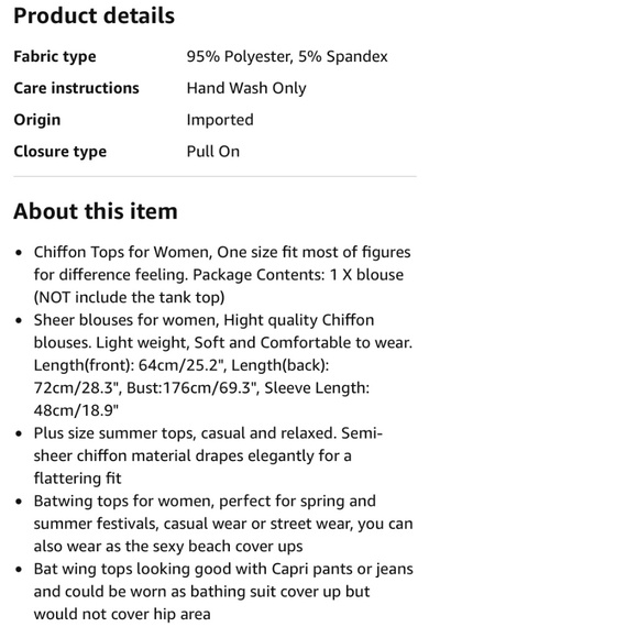 BUY 2 ITEMS GET 1 FREE - Sheer Chiffon Blouse in Peacock Design, OS - Picture 8 of 8